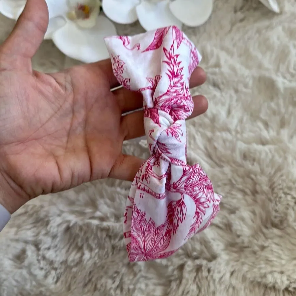 Janie & Jack Flamingo Toile Bow Headband OS
